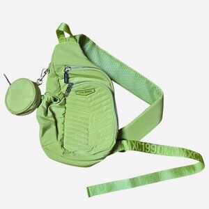 Steve Madden Chartreuse Padded Quilted Backpack Fanny Pack with Coin Purse